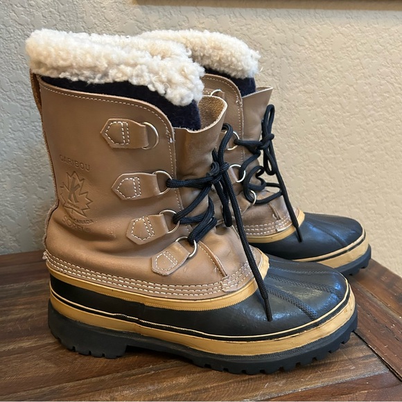 Vintage Sorel Caribou Boots Men's Size 9 Made in Canada Wool Lined Waterproof - Picture 1 of 7